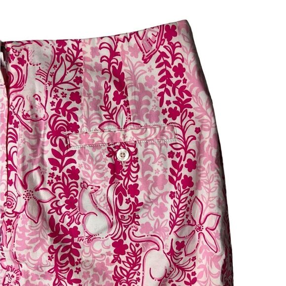 Lilly Pulitzer Vintage Boardwalk Cafe Print Pink Mini Skirt size 4 - Picture 4 of 5